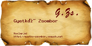 Gyetkó Zsombor névjegykártya